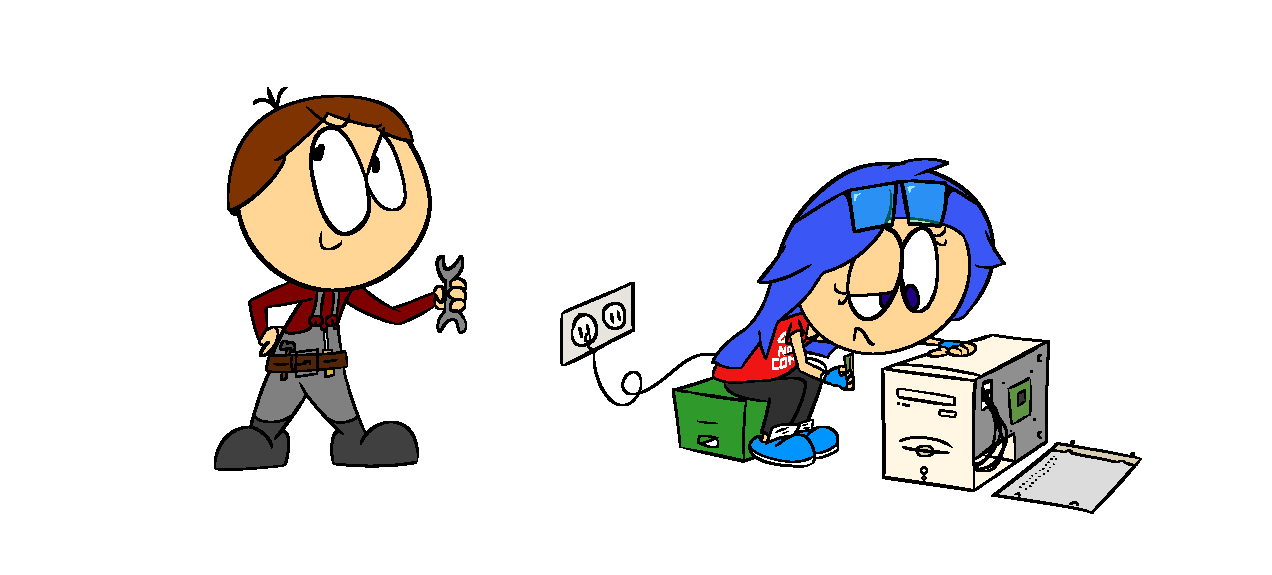 My own interpretations of Wilson and Teresa from Crazy Compositions, featuring some unique details that match their personalities more Illustrations of two characters, Wilson and Teresa, from the Crazy Compositions webtoon series, featuring updated custom designs that match their personalities and roles